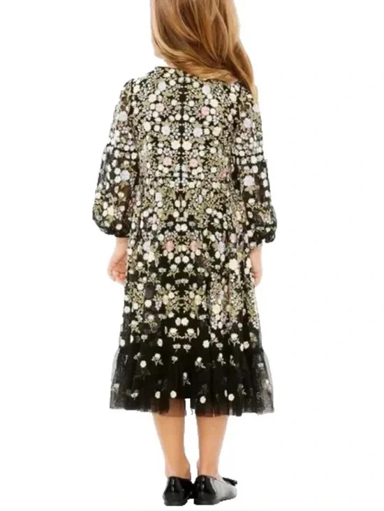 Mac Duggal Girls Floral Embroidered Dress - Black - 10 - New with tags - Picture 10 of 10